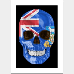 Falkland Islands Flag Skull - Gift for Falkland Islanders With Roots From Falkland Islands Posters and Art